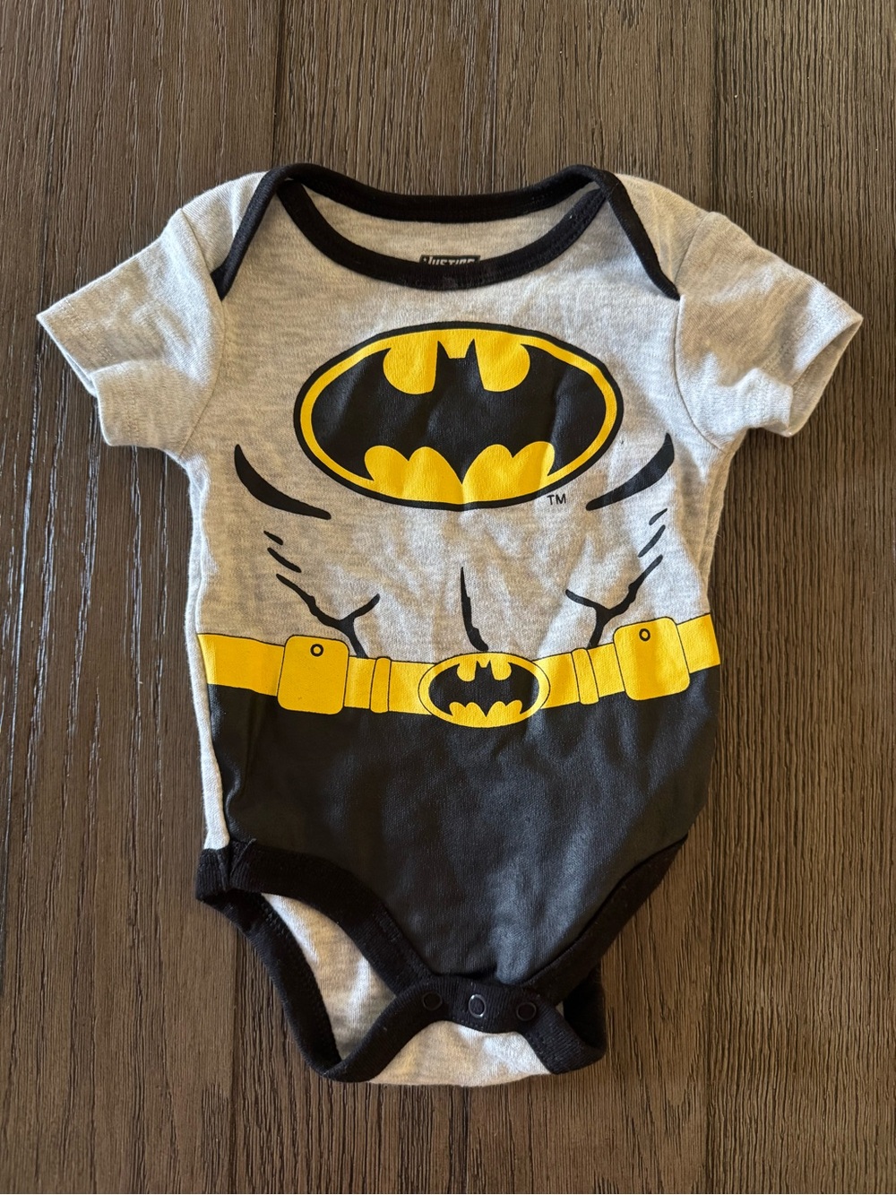 Batman Gray, Black & Yellow Baby One-Piece Bodysuit